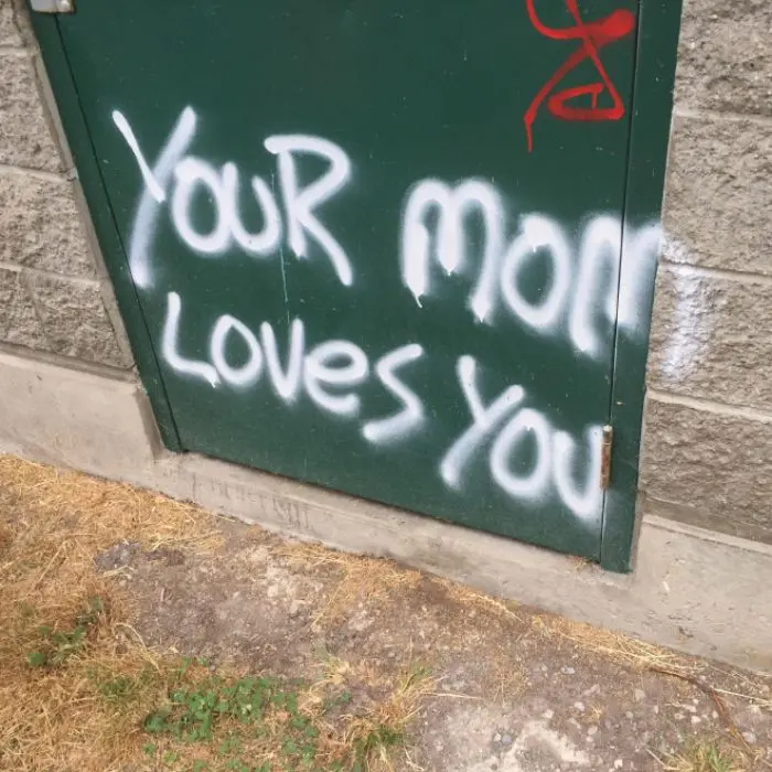 funny positive vandalism your mom loves you
