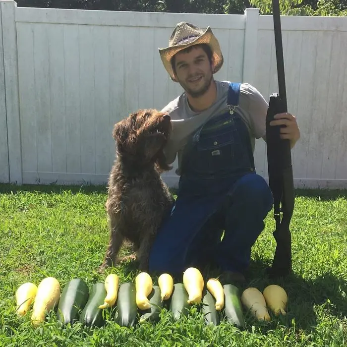 funny vegan hunters carrots with dog