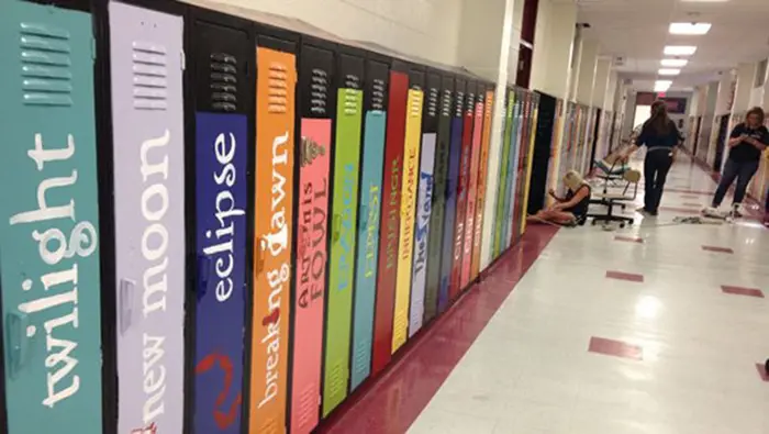 genius school ideas book spines lockers