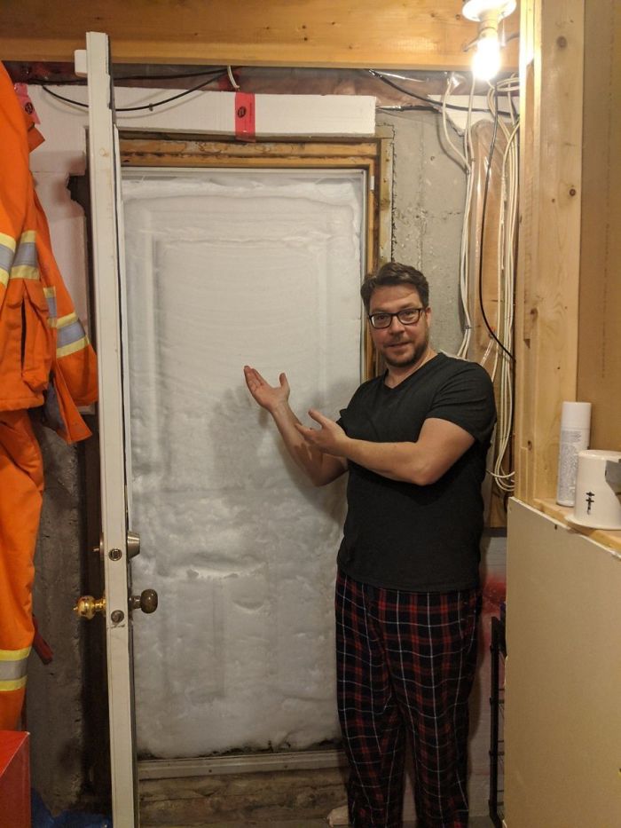 newfoundland blizzard ice door