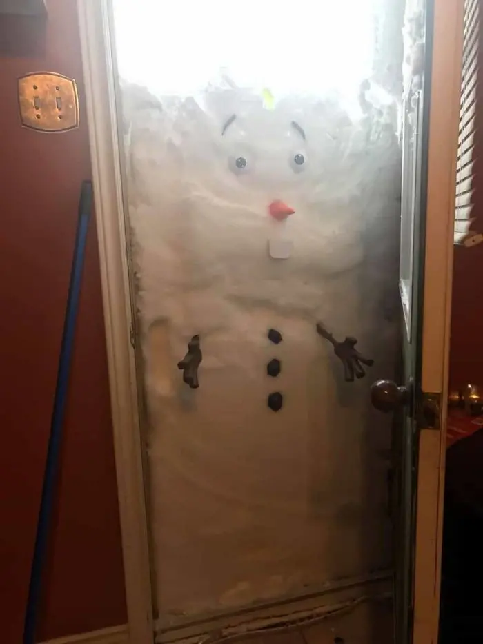 newfoundland blizzard snowman at home