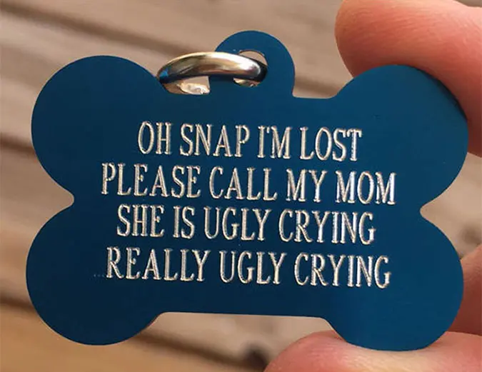 oh snap funny dog tag