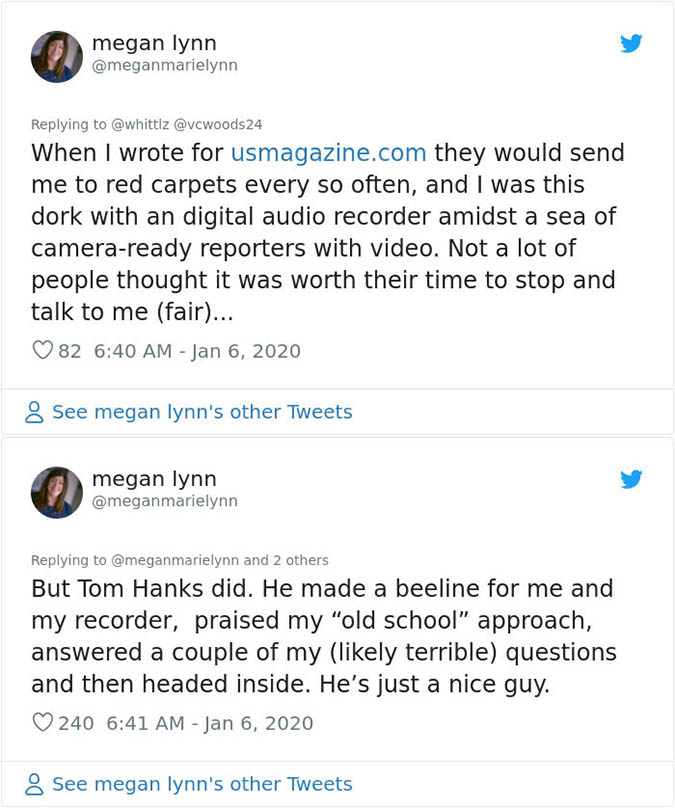 tom praises writer for her old school approach