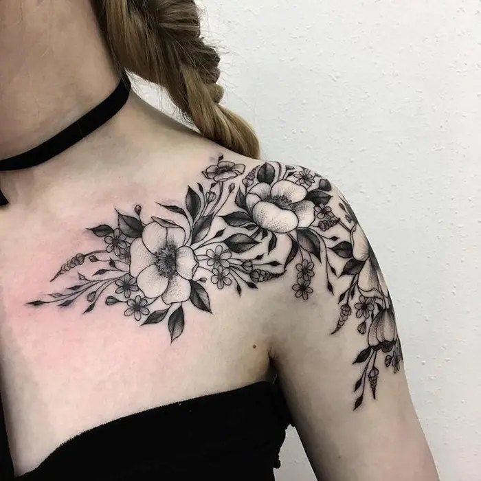 vlada shevchenko flower design in black ink