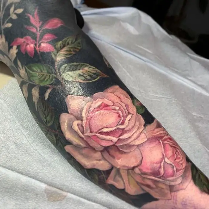 Blackout Tattoo with Flowers by Esther Garcia