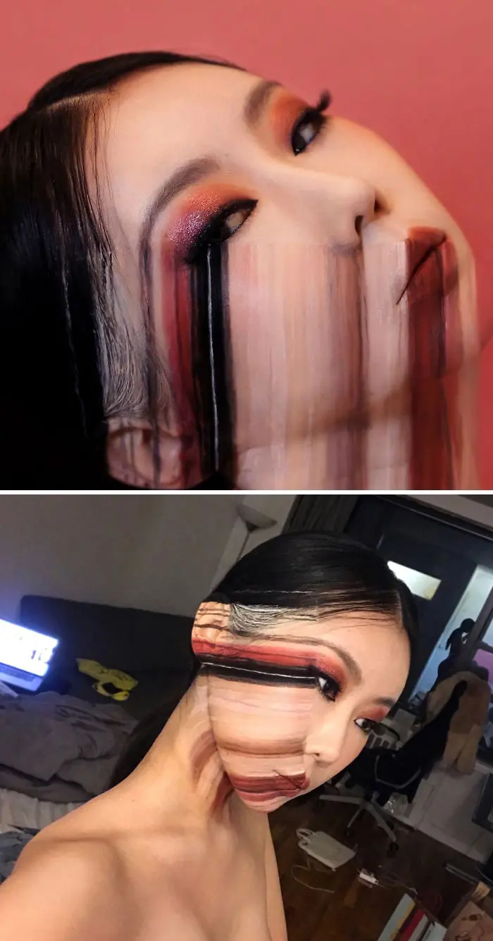 Dain Yoon Optical Illusion Makeup Fading Face