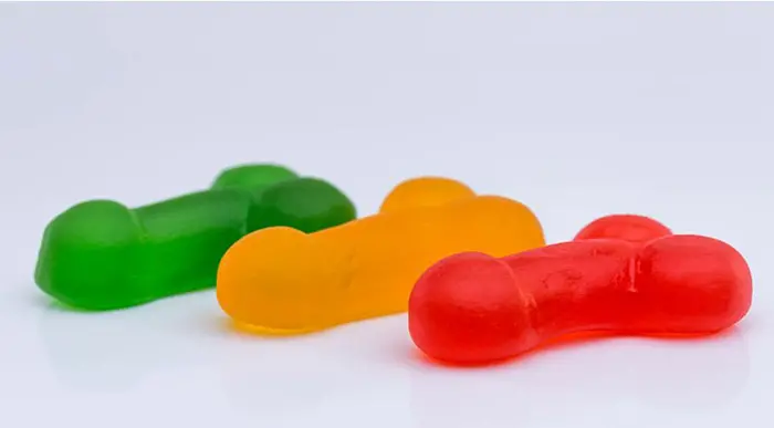Green, Yellow, and Red Gummy Dicks