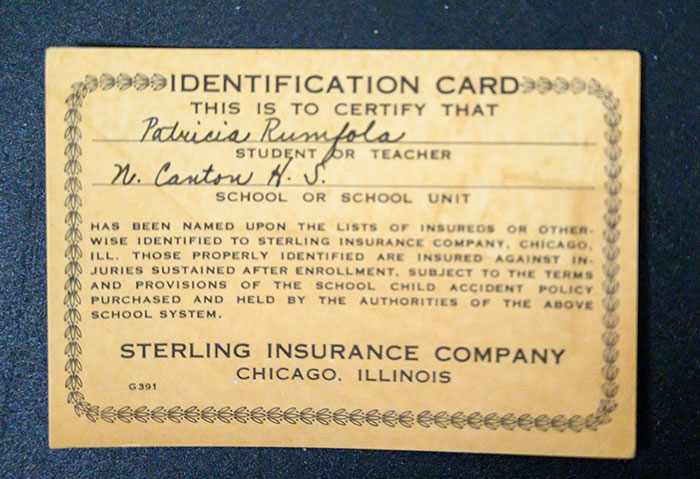 Patti Rumfola's Identification Card for Sterling Insurance Company