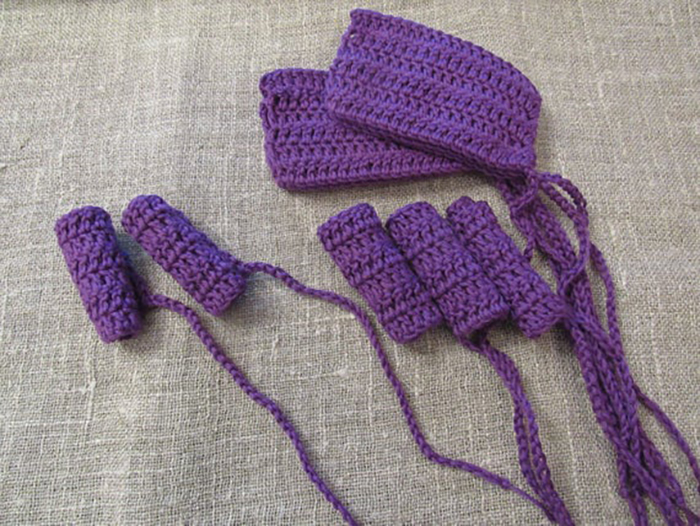 Purple Crocheted Tampons