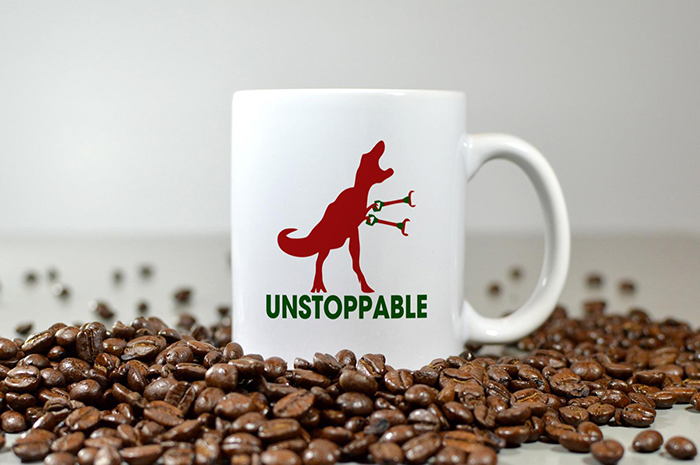 Unstoppable T-Rex Pun Coffee Mug