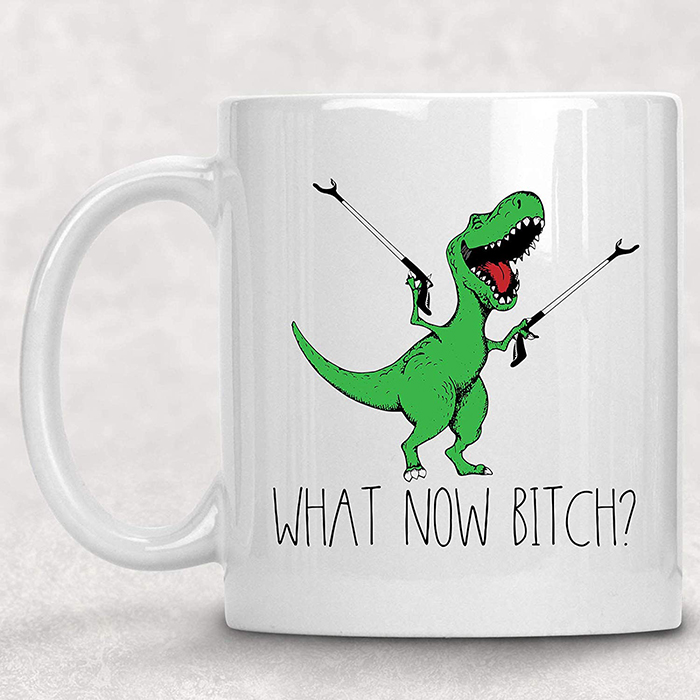 What Now Bitch T-Rex Coffee Mug