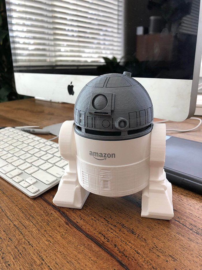 White R2-D2 Holder for Amazon Echo Dot 2nd Generation Smart Speaker