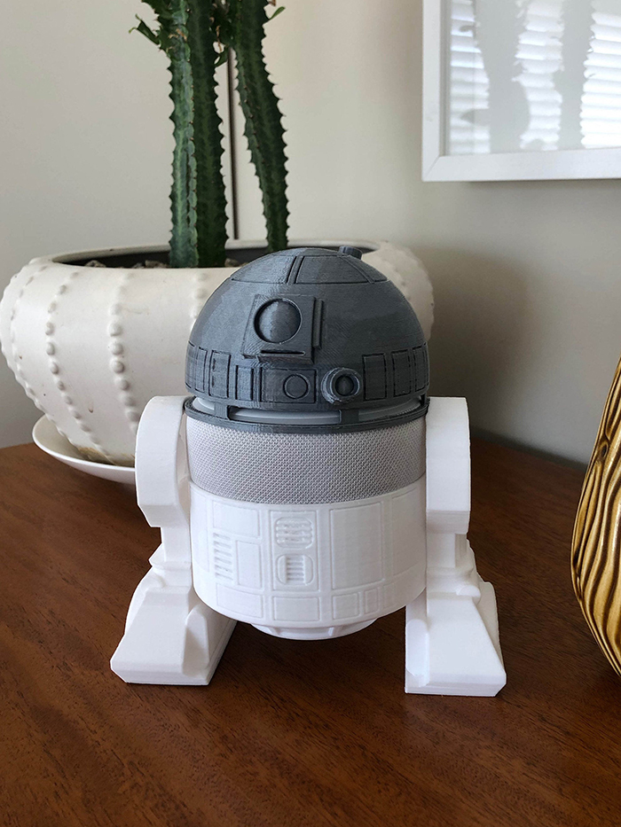 White R2-D2 Holder for Amazon Echo Dot 3rd Generation Smart Speaker