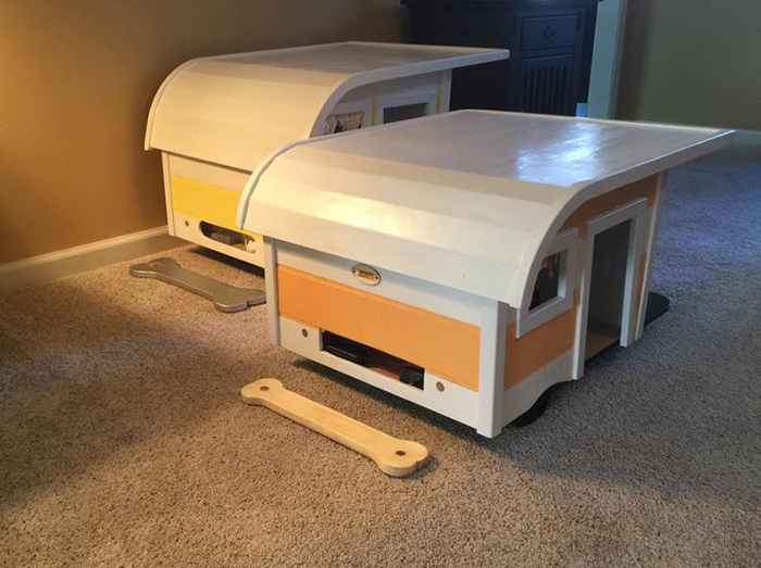 camping trailer dog bed secret compartment