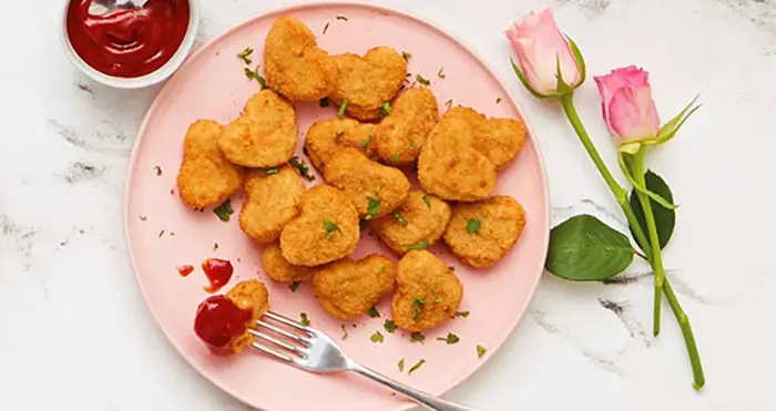 heart shaped chicken nuggets