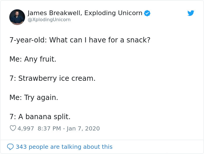 hilarious conversation with 7-year-old kid fruit snack