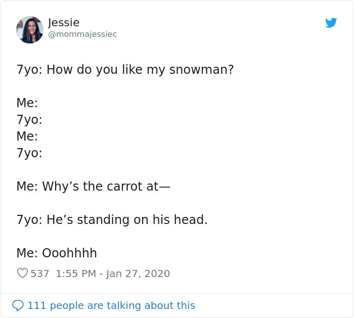 hilarious conversation with 7-year-old kid snowman