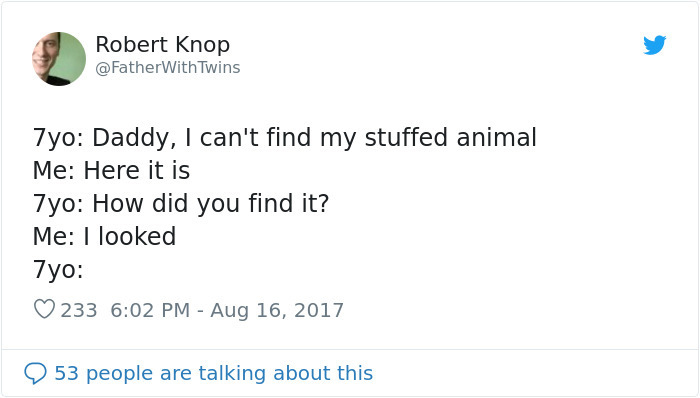 hilarious conversation with kid missing stuffed animal