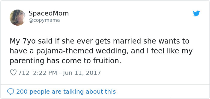 hilarious conversation with kid pajama-themed wedding