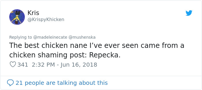 hilarious name chicken repecka