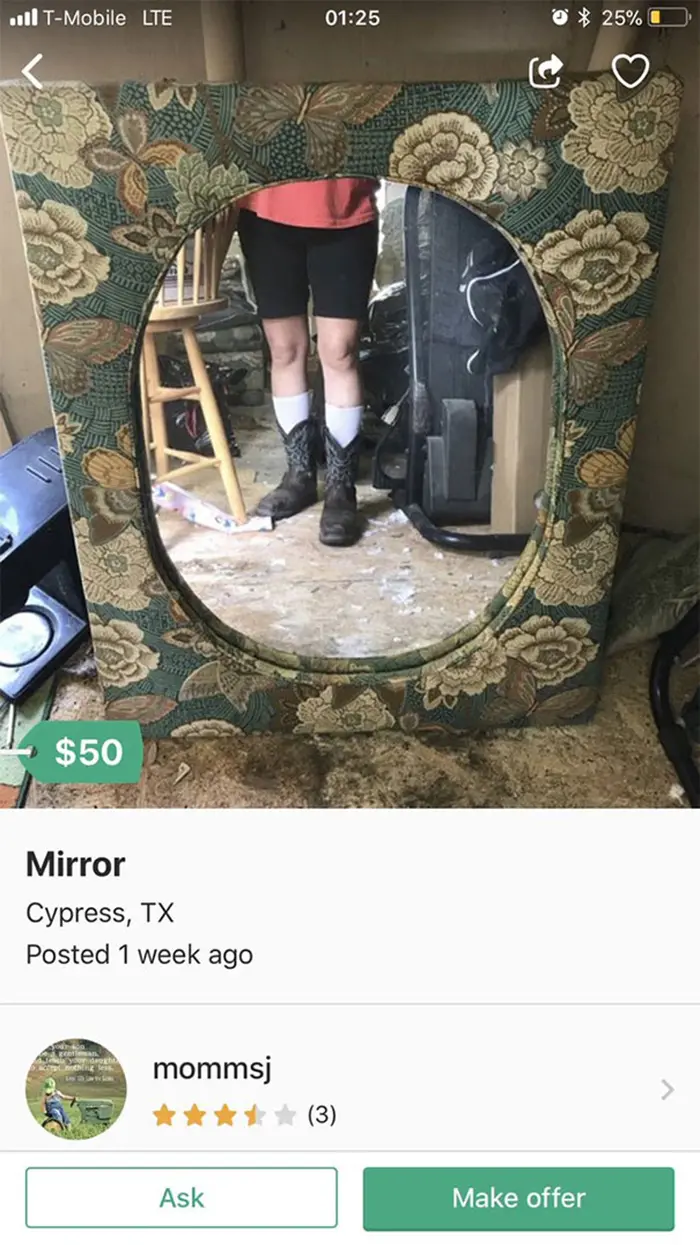 people trying to sell mirrors boots