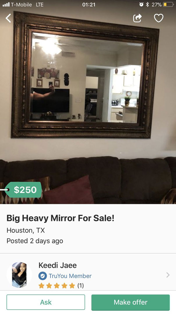people trying to sell mirrors wall
