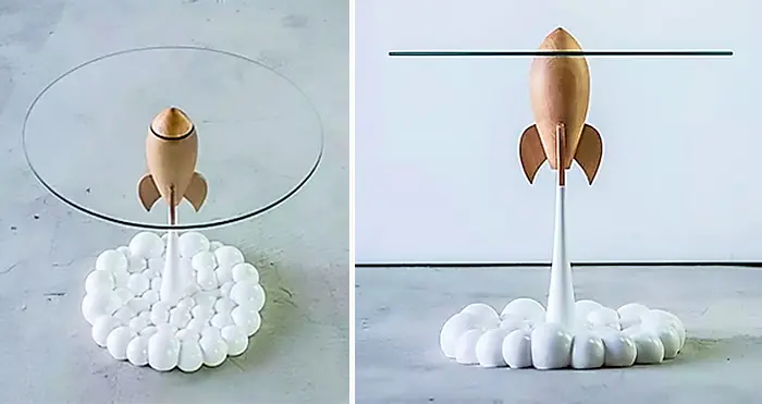 rocket glass table