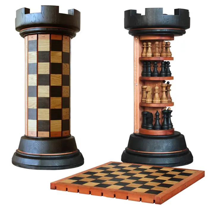 rook tower chess board