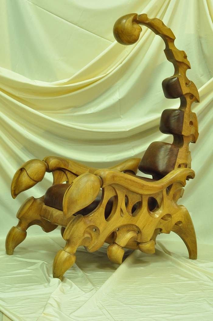 scorpion chair oak wood