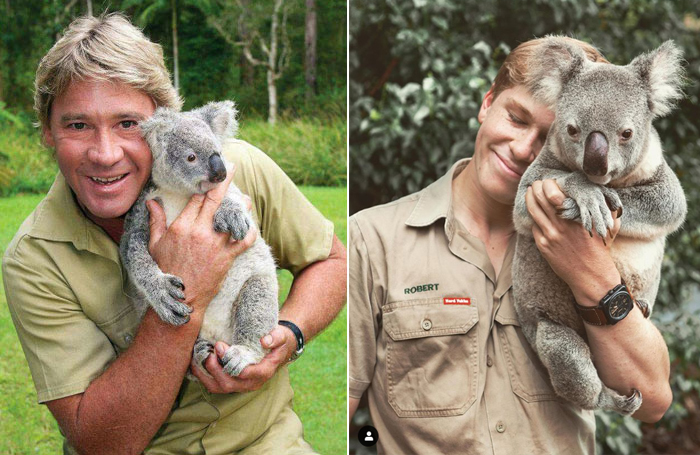 steve and robert irwin koala bear