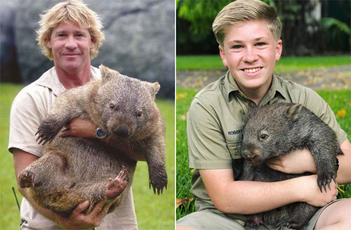 steve and robert irwin wombat