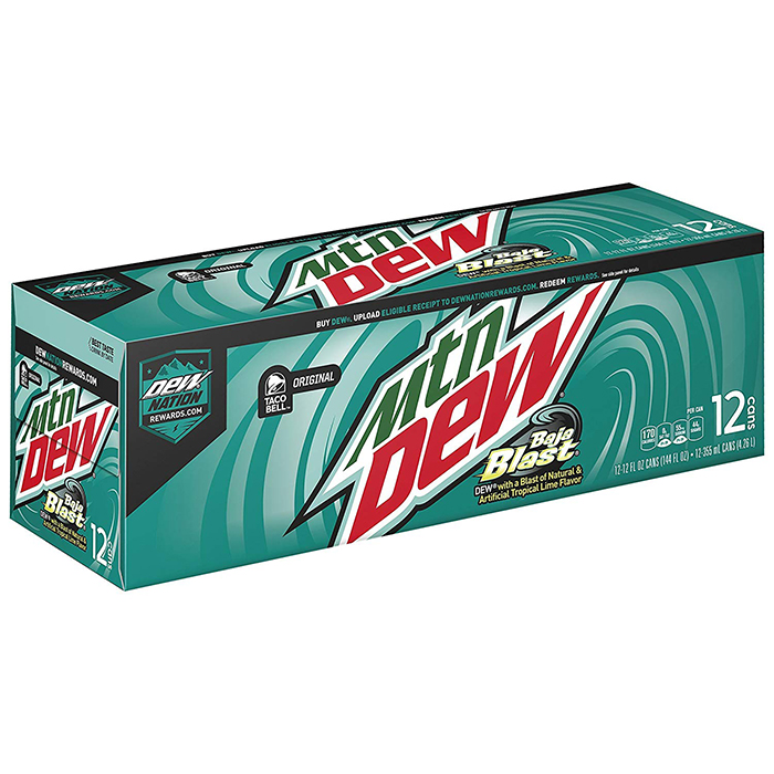 12-pack Mountain Dew Baja Blast in Can