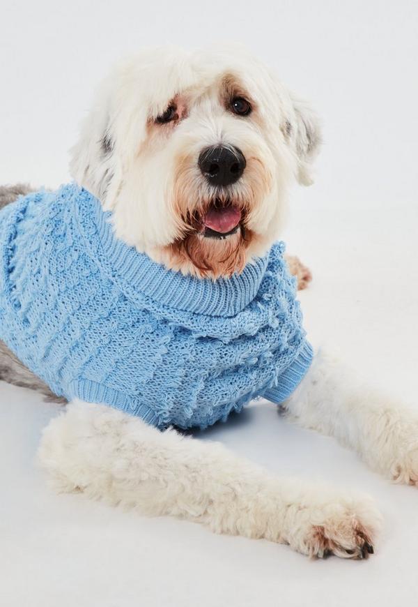 Blue Boucle Dog Sweater