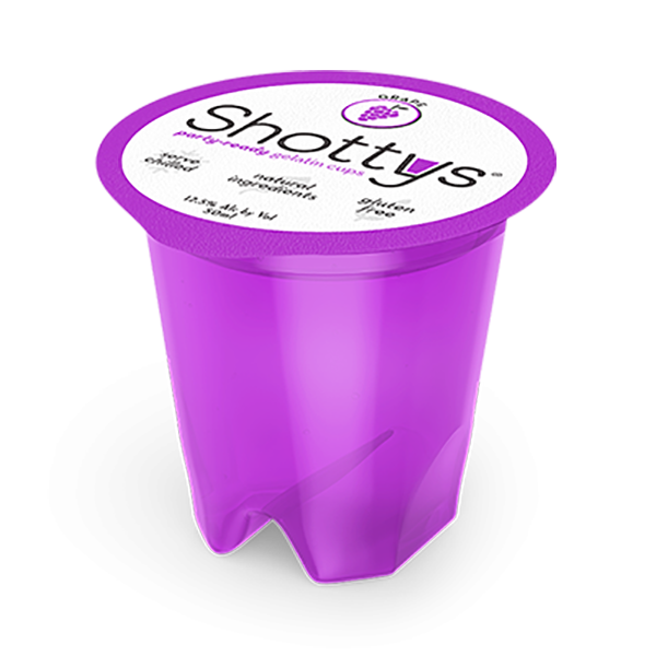 Grape-flavored gelatin shots