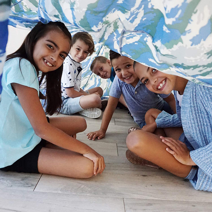 Kids Inside Ocean Camo Inflatable Play Tent