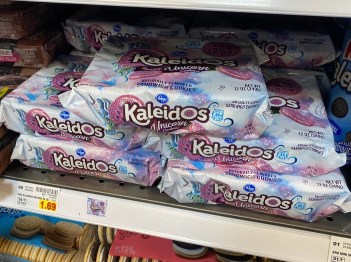 Kroger Kaleidos Sparkly Unicorn Cookies on Shelves Spotted by Hip2Save