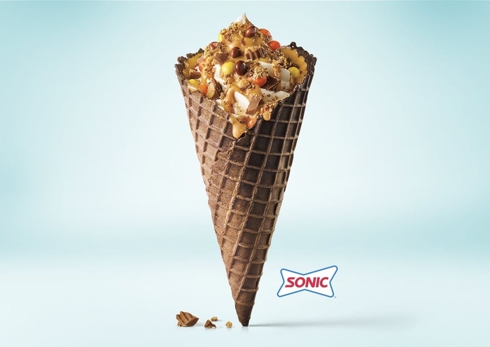 SONIC Reese's Ice Cream Treats Overload Waffle Cone