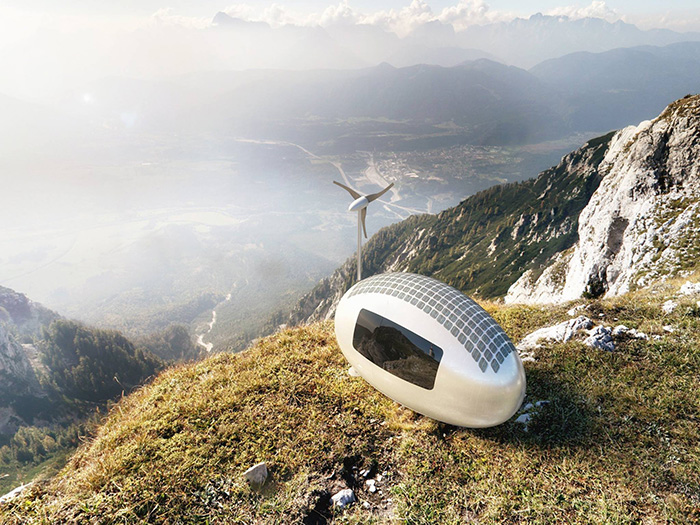 Solar-powered Pod on Top of the Mountains