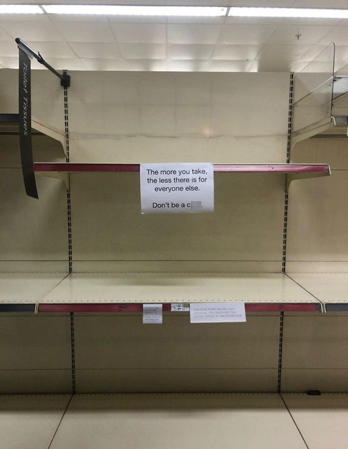 coronavirus crisis empty shelves