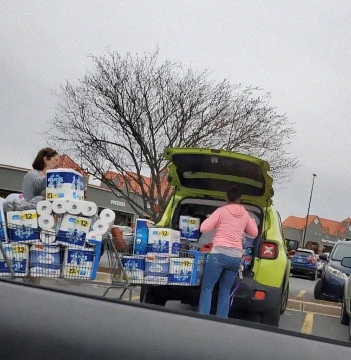 coronavirus crisis people hoarding toilet paper