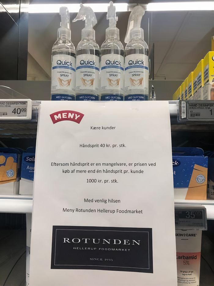 denmark rotunden hand sanitizer hoarding