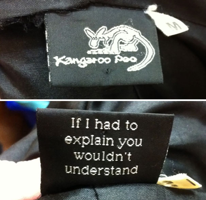 funny clothing tags kangaroo poo