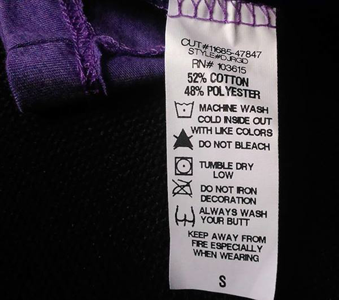 funny clothing tags wash your butt