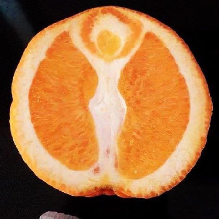 goddess inside an orange
