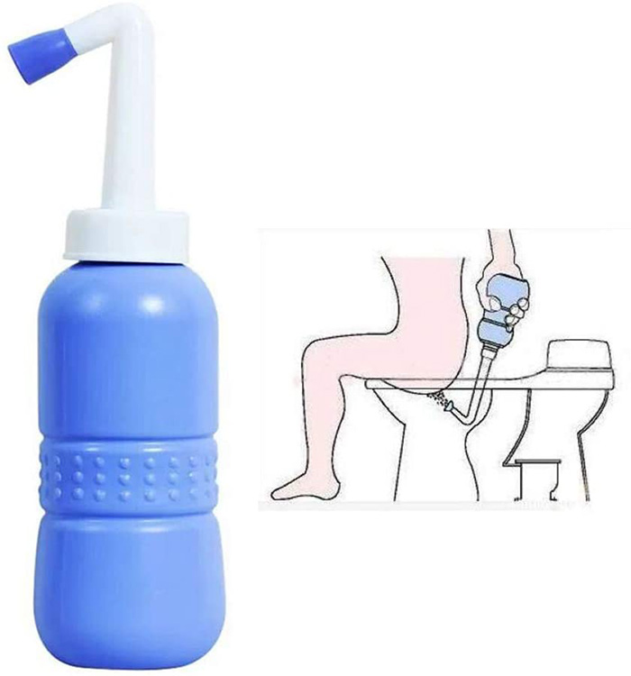 AVAbay Peri Bottle Travel Bidet-13.5oz Portable Toilet-Extended Nozzle Kit w/Discreet Storage Bag-Personal Post Partum Hygiene Care Perineal Mom Recovery-Portable Baby Spray Bottle 