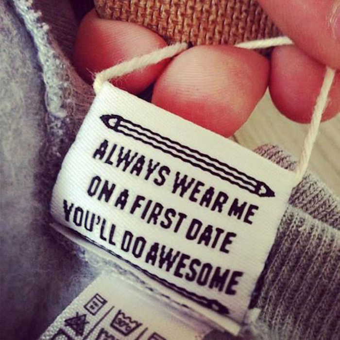 hilarious product label first date awesome