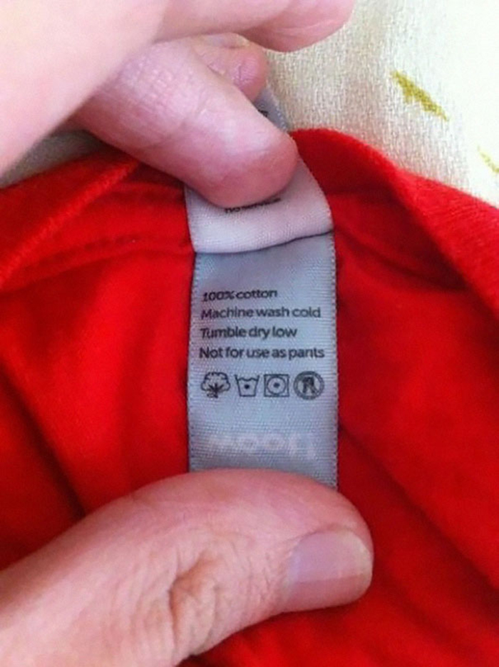 hilarious product label not pants