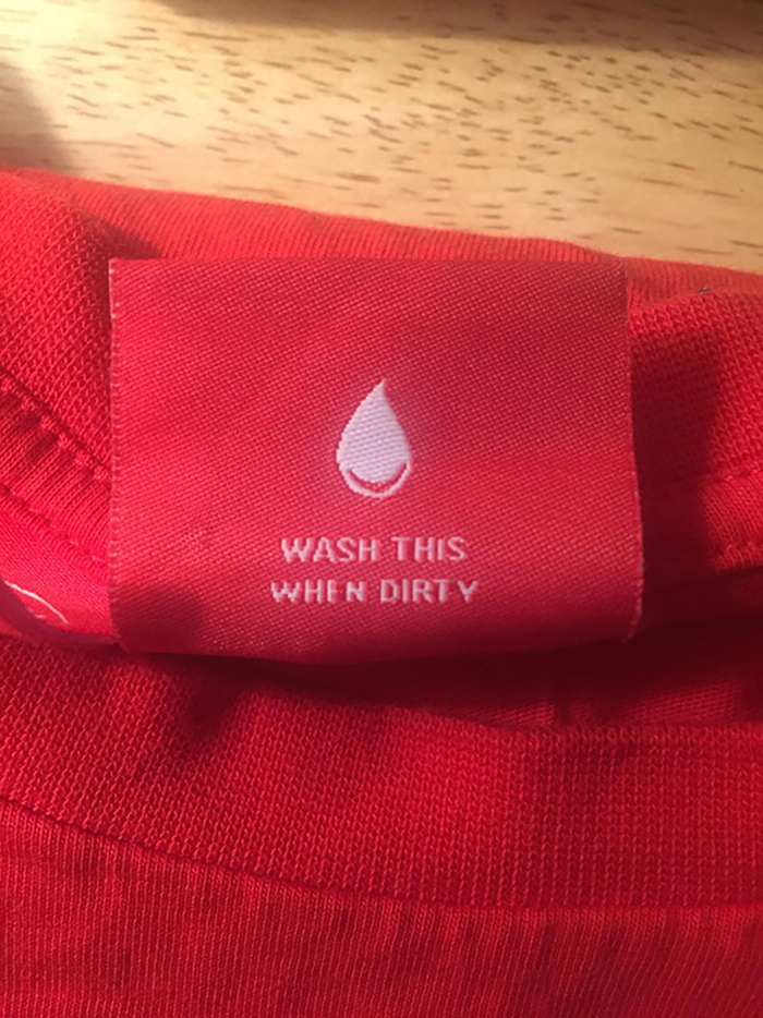 hilarious product label wash this when dirty