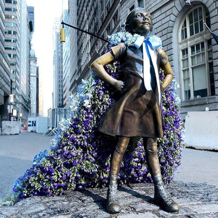 lewis miller flowers new york city fearless girl