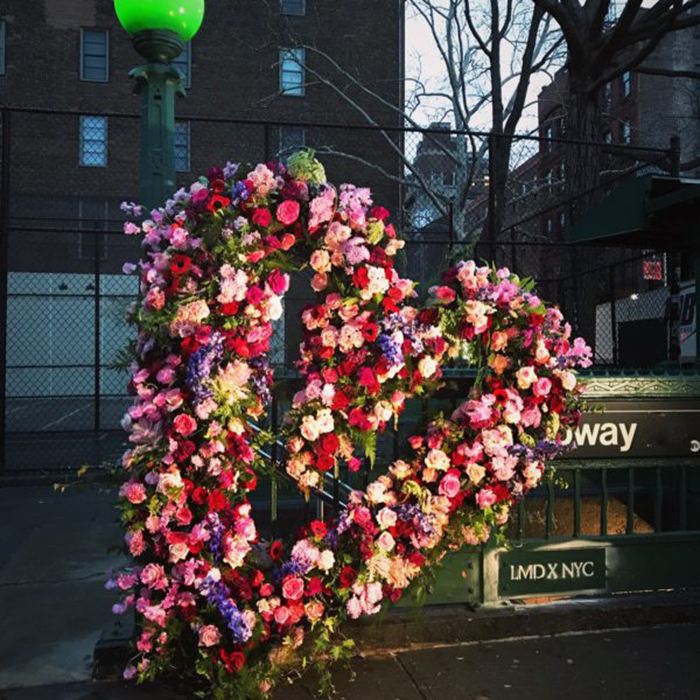 lewis miller flowers new york city giant heart subway